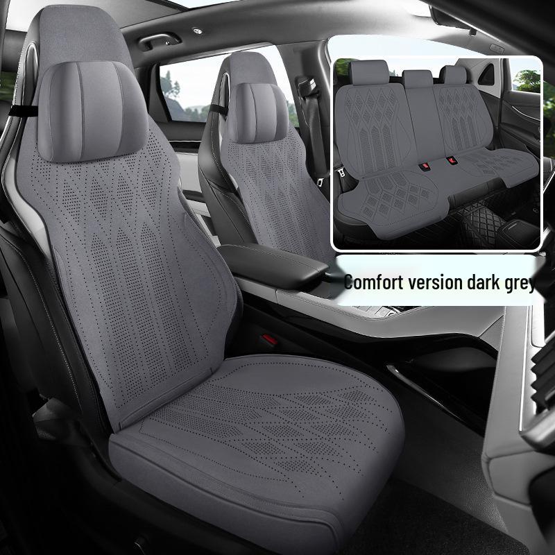 Geely Borui New Energy Four Seasons Ultra-thin Suede Saddle Car Seat Cushion Set