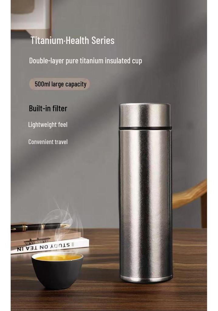 Customizable High-End Pure Titanium Insulated Cup – Sleek, Portable, Large Capacity for Business and Home Use