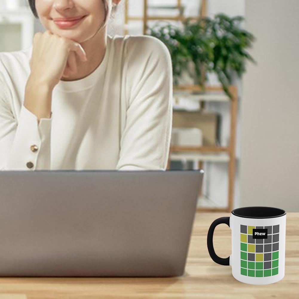 Ceramic Mugs For Wordle Lovers Chic-Style Handheld Coffee Water Cup For Home Kitchen Office
