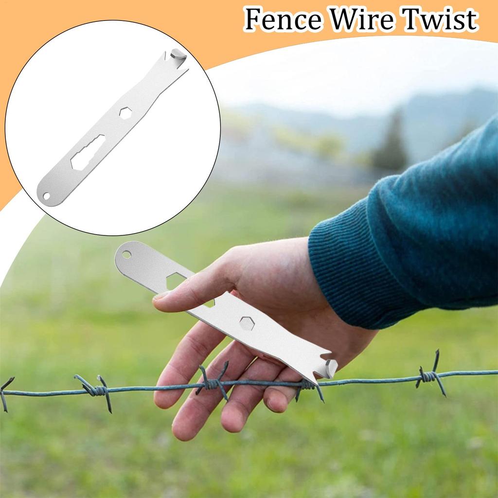 Fencing Tools for Barb Wire Cable Fixer Tightener Stainless Steel Barb Wire Twisting Tool with Hexagonal Holes for High-Strength