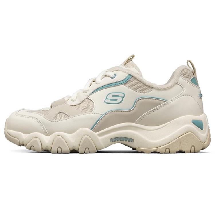 (WMNS) Skechers D lites 2.0 Running Shoes White/Brown/Blue Women s 66666313-NAT EU 36