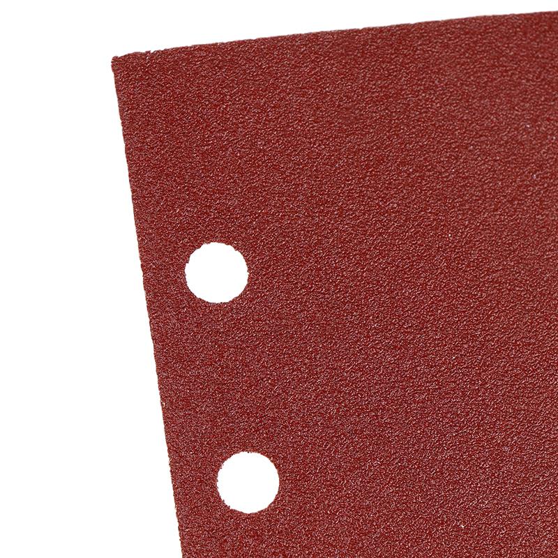10Pcs 8-Hole Rectangular Premium Flocked Sandpaper Sheets Self-Adhesive 185X93Mm - Assorted Grits For Air Grinders