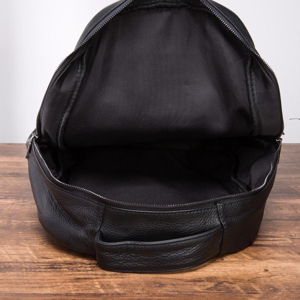 Men Genuine Leather Design Casual Travel Bag Male Fashion Backpack Daypack College Student School Book 17" Laptop Bag