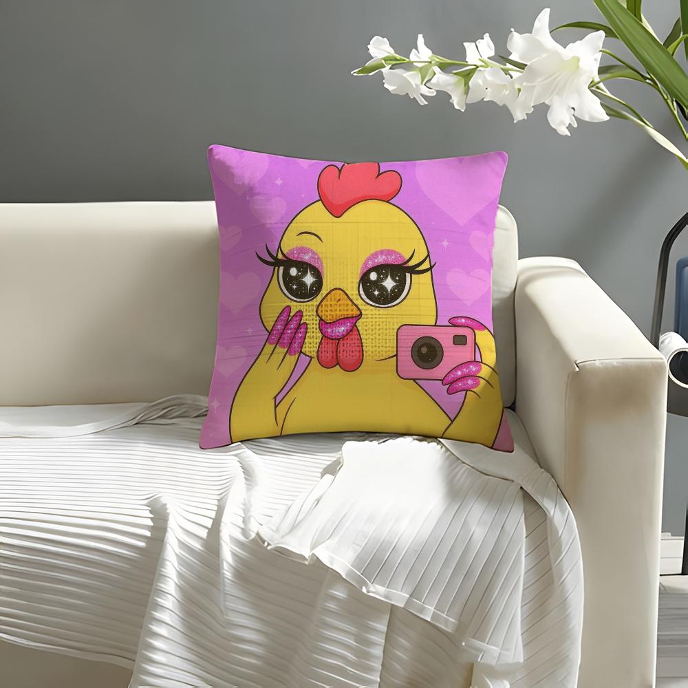 Anime Nail Art Animals Pillow Case Natural Linen Organic Fabric DoubleSided Printing Sofa Home Decor Cushion Cover