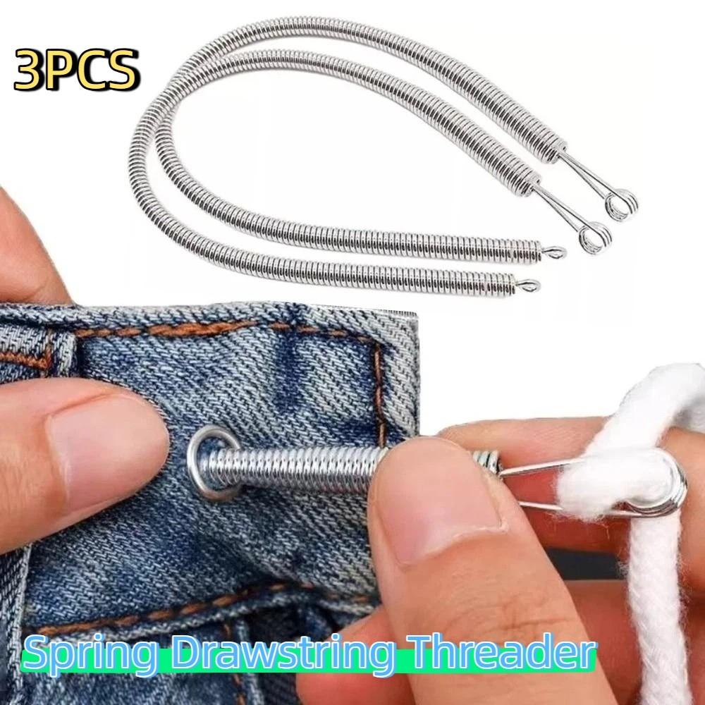 3PCS Flexible Spring Drawstring Threader Quick Insert Elastic Cord Threader  Hoodies