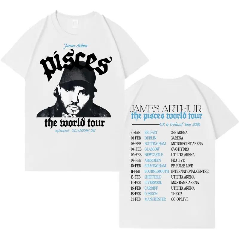 Rapper James Arthur 2026 TShirt Pisces World Tour TShirt Unisex Fashion Short Sleeve TShirt Loose Comfortable Street Style