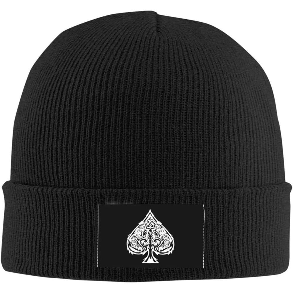 Poker Ace of Spades Beanie Hat Knit Hat Cap Warmth for Unisex Women Hat