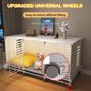 Dog Crate End Table with Wheels & Tray Dog Cage Crate Indoor Dog House Wired Cage Crate Dog Kennels for Small/Medium/Large Dog