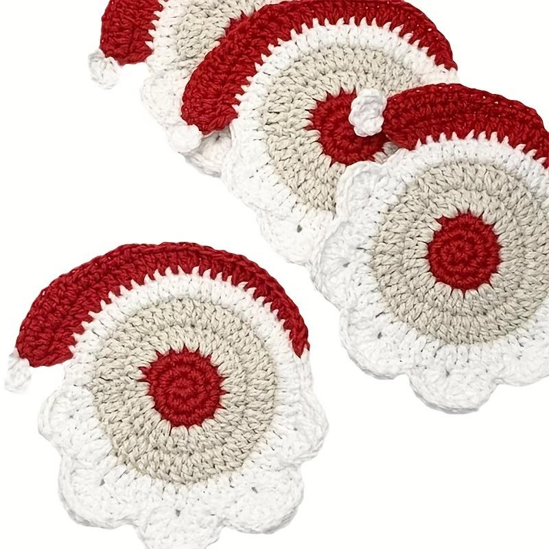 1 Stück Handgemachter Cartoon Gestrickter Untersetzer - Hitzebeständig, Geeignet für Weihnachtsfeiern und Veranstaltungen