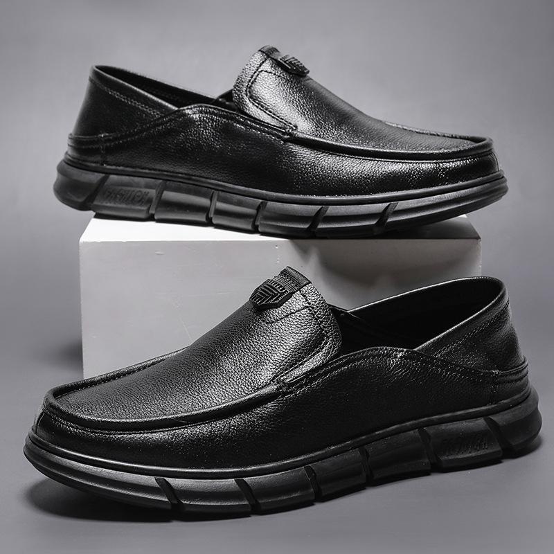 Summer Soft-faced Men's Leather Shoes Simple and Fashionable One-pedal Casual Shoes Light, Breathable, Non-slip Soft-soled Business Men's Shoes
