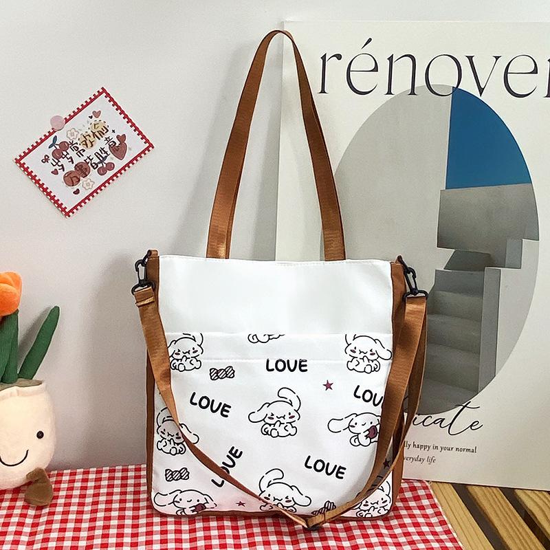 Student tutoring bag, new shoulder bag, fashionable and sweet contrasting color, large-capacity messenger bag.