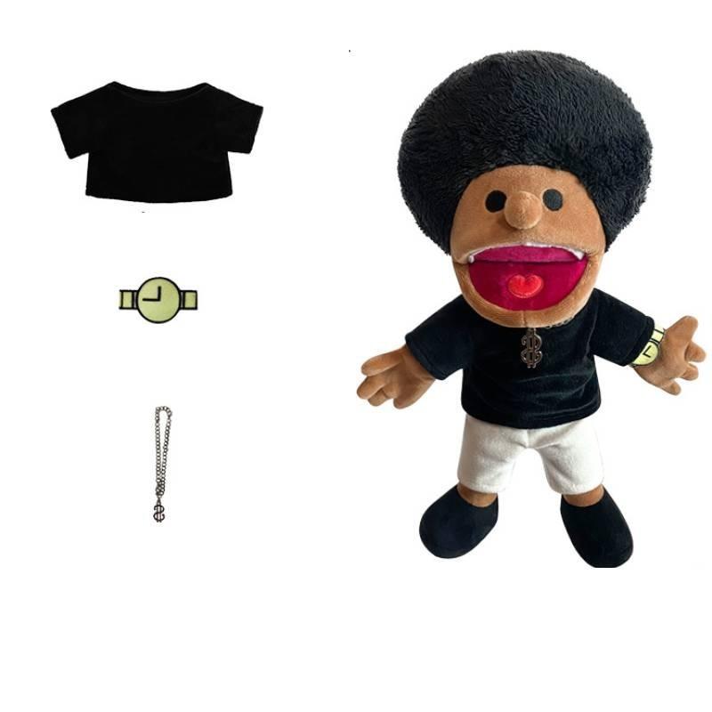 

Hilarious Jeff Hand Puppet Toy With Movable Mouth And Control Rod For Fun Black White