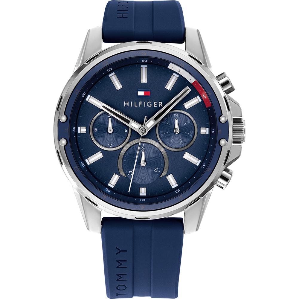 Tommy Hilfiger Mason Blue Silicone/Rubber Strap Men s Quartz Watch 1791791 синий