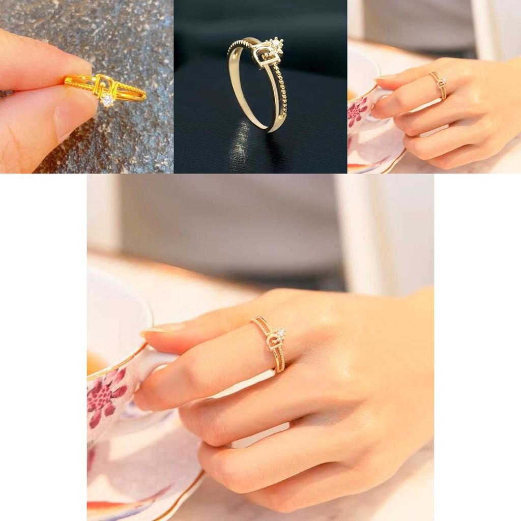 Contemporary Adjustable D-shaped Rhinestone Ring For Women Perfect For Special Occasions