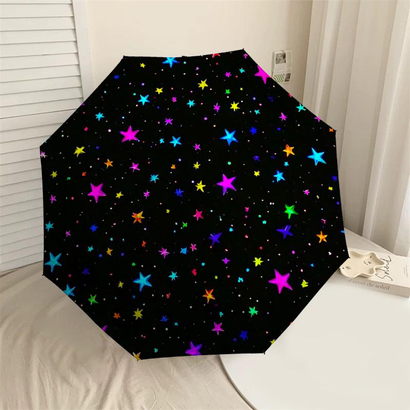 

1PC stars space Automatic Open/Close Umbrella with Windproof, 8-Rib Sturdy Canopy, Durable Ribs, Fashionable Design,1278A