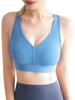 Women Yoga Bra Sports Ribbed V Neck Workout Jogging Wirefree Casual Vest