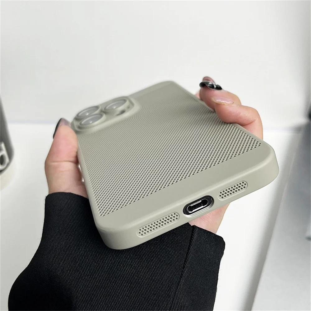Original Cooling Matte Heat Dissipation Case For iPhone 17 16 15 14 13 12 11 Pro Max X XS Max XR 7 8 Plus 17 Air Metallic Cover