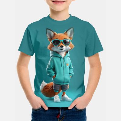 Abbigliamento per Bambini T-shirt con Stampa Street Estate Trendy Casual Girocollo Manica Corta Sport all'Aperto