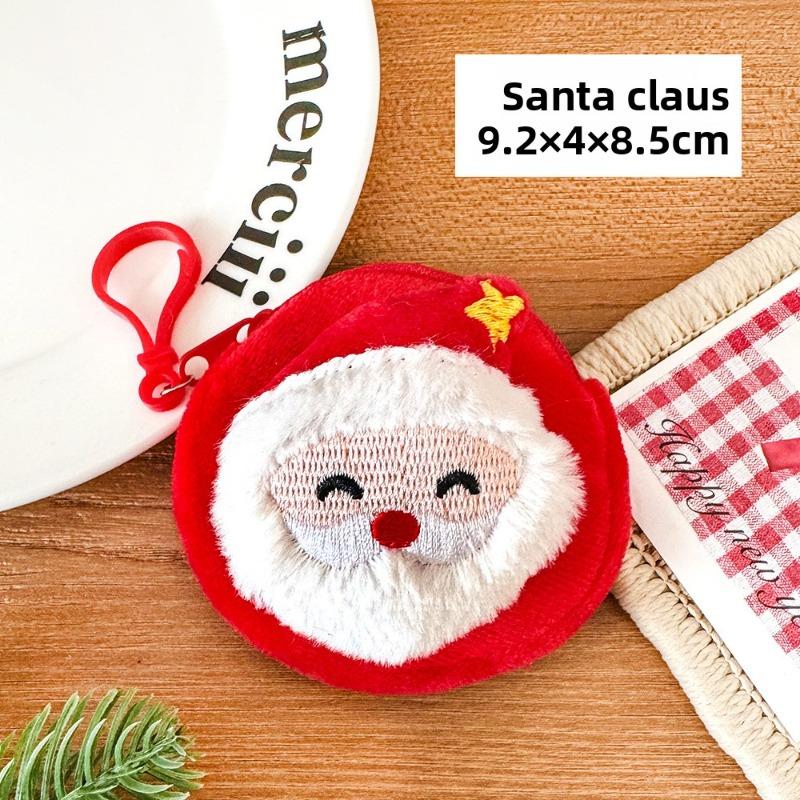 Roztomilá vánoční peněženka na mince, Kreativní plyšový přívěsek na hračku, Dětský vánoční přívěsek na sáček se sladkostmi, Malý dárek