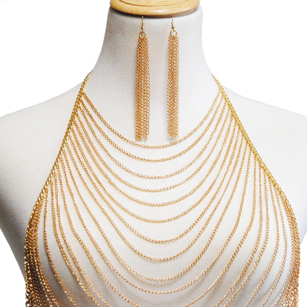 European & American Street Style Multi-Layer Tassel Body Chain