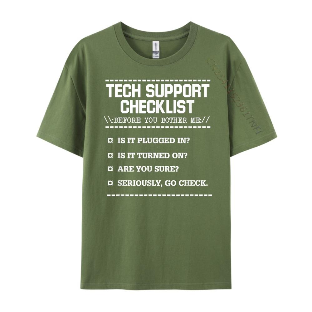 Tech Support Checklist Computer Geek Sysadmin Luxury T Shirt Men High Quality Man Clothes Vaporwave