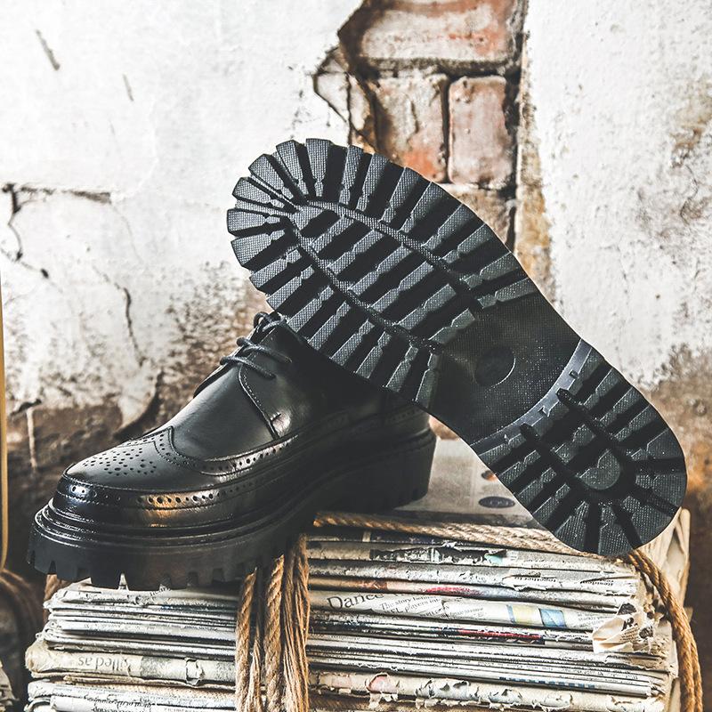 Leather Shoes Men'S Summer Breathable Tide Inner Height Increase Business Dress Casual British Brock Tide Shoes 21260-J