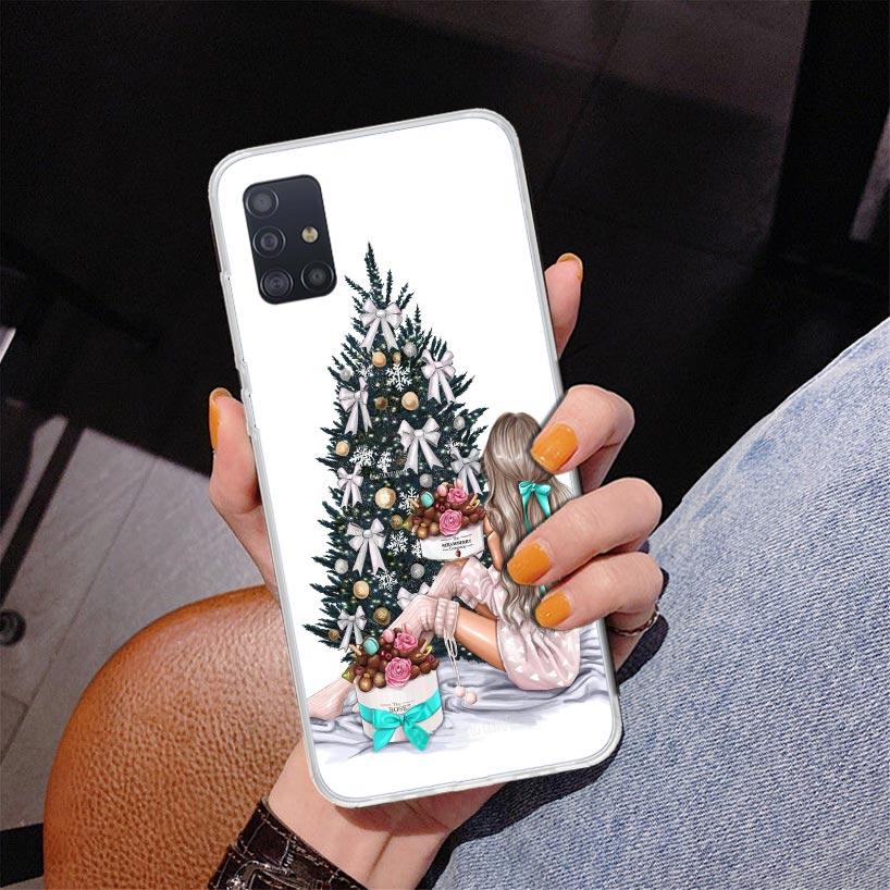Christmas Girls Tree Gift Phone Case For Samsung Galaxy A52 A32 A22 A12 A51 A31 A50S A30S A20S A10S Note 20 Ultra 10 Plus S10 A7