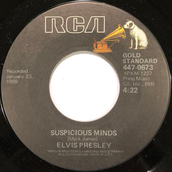 

7inch Record ELVIS PRESLEY Suspicious Minds 4470673 RCA 1977 US Pop Used