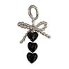 Lovely Beaded Bowknot Heart Keychain Pendant Bag Phone Pendant Women Backpack Handbag Charm Lovely Hangings Decoration