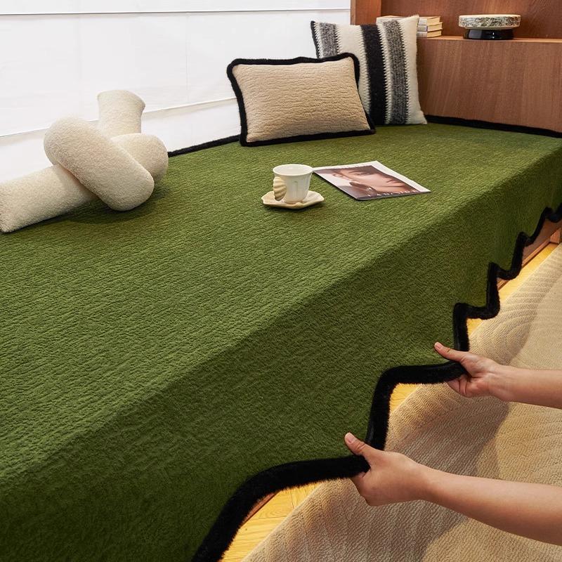 

Крем-ветер нескользящий мат для эркерного окна, коврик на подоконник 2025 новый всесезонный универсальный шенилл балкон спальня подушка для сиденья 70*70cm