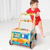 Baby Wooden Push Walker with Building Blocks, Xylophone, Puzzle, and Matching Toys
