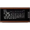 Seiko Clock DL212B SEIKO Alarm Clock, Radio-controlled, AC-powered, Digital, Monthly Calendar Function, Rokuyo Display, Brown Wood Grain Pattern