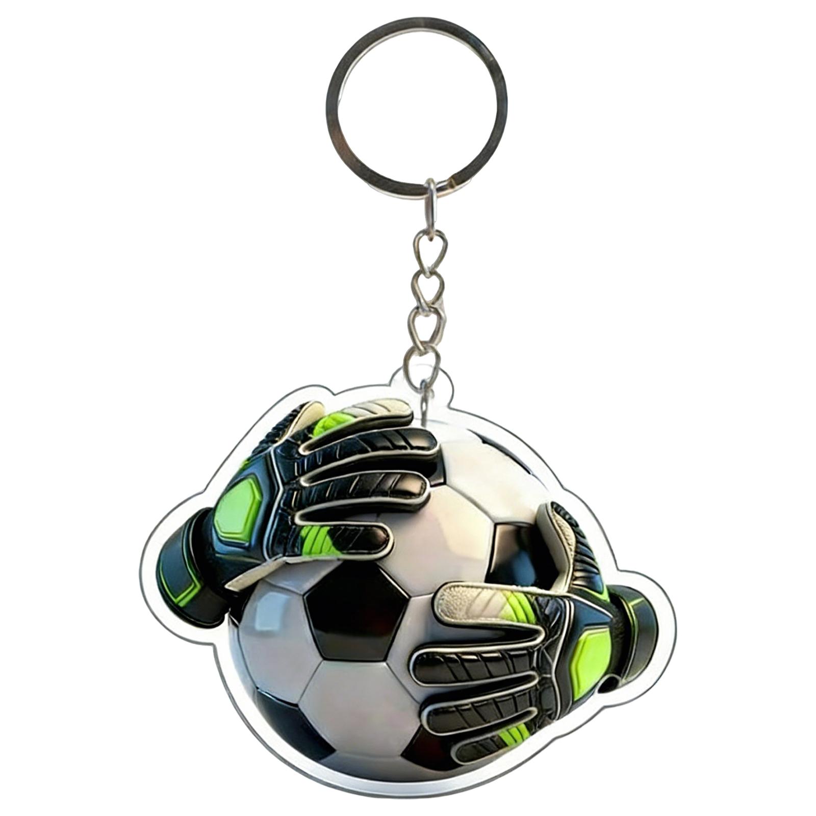 

Soccer Ball and Goalkeeper Gloves Acrylic Keychain Durable Lightweight Sports Theme Key Holder for Bags Backpacks Luggage One Size