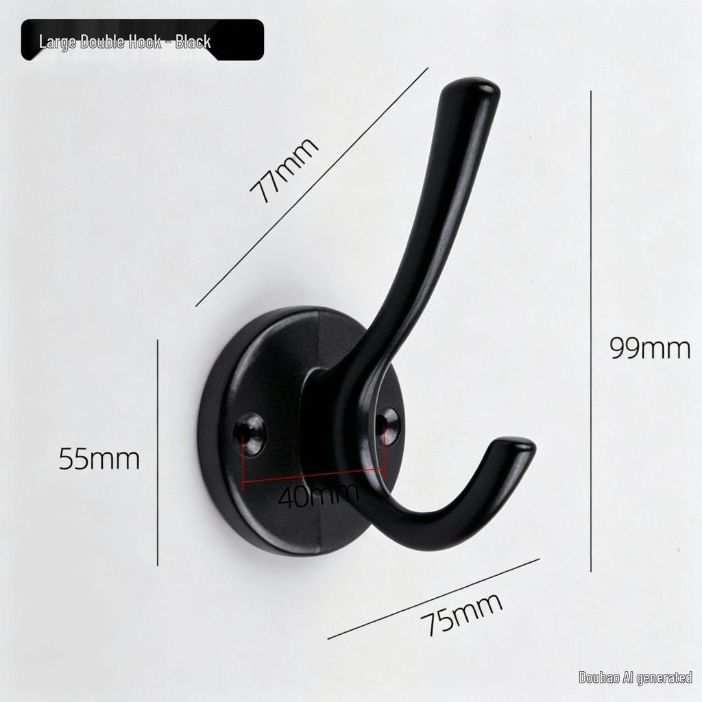 Aluminum Alloy Door Hook: Single/Double Wall, Bathroom & Kitchen Clothes Hanger