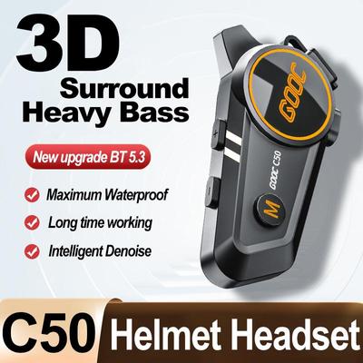 Bluetooth Motorrad Gegensprechanlage Helm Headset BT5.3 Drahtlose Sprechanlage 300m Intercomunicador Lautsprecher Kopfhörer 3D Surround Bass Stereo Freisprechanruf