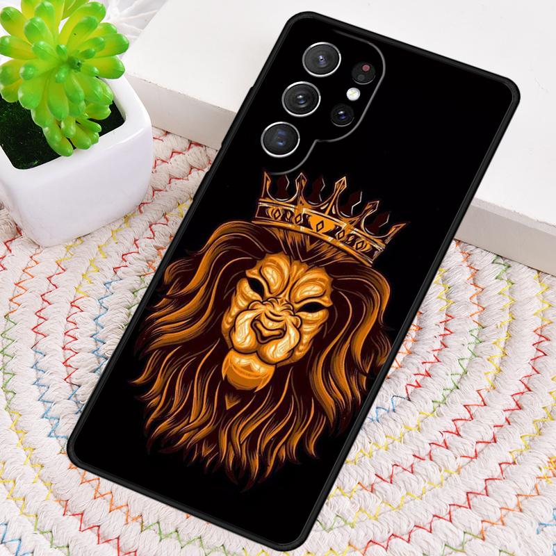 Alpha King Lion Drawn Art Phone Case for Samsung Galaxy note 10 pro S26 Ultra S23 S24 FE S25 S21 S22 PLUS shockproof Cove