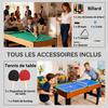 Multi-Game Table, 5-in-1, Foosball, Billiards, Hockey, Ping-Pong, 134 x 108 x 144 cm, Brown