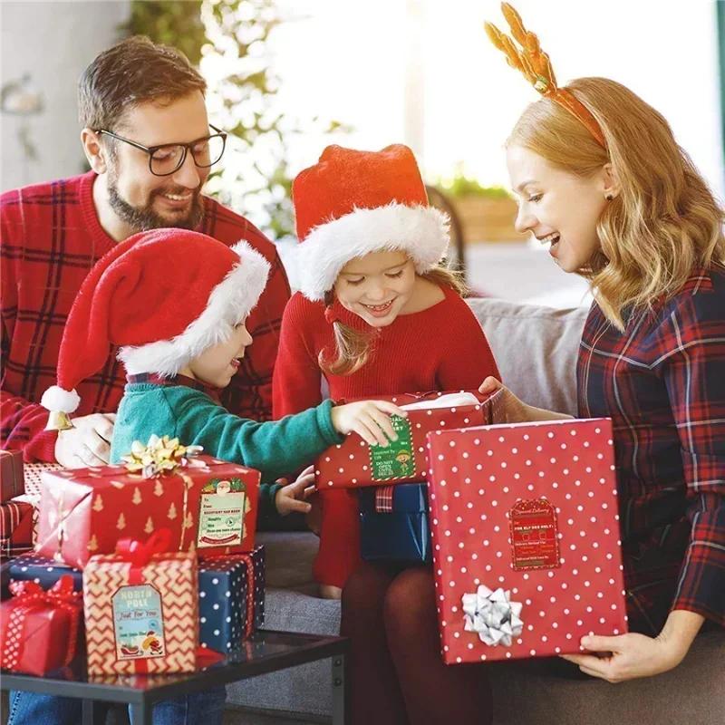 1roll Merry Christmas Gift Tags Santa Claus Labels Stickers Holiday Gifts From Cards Accessories Home Party Decor Supplies