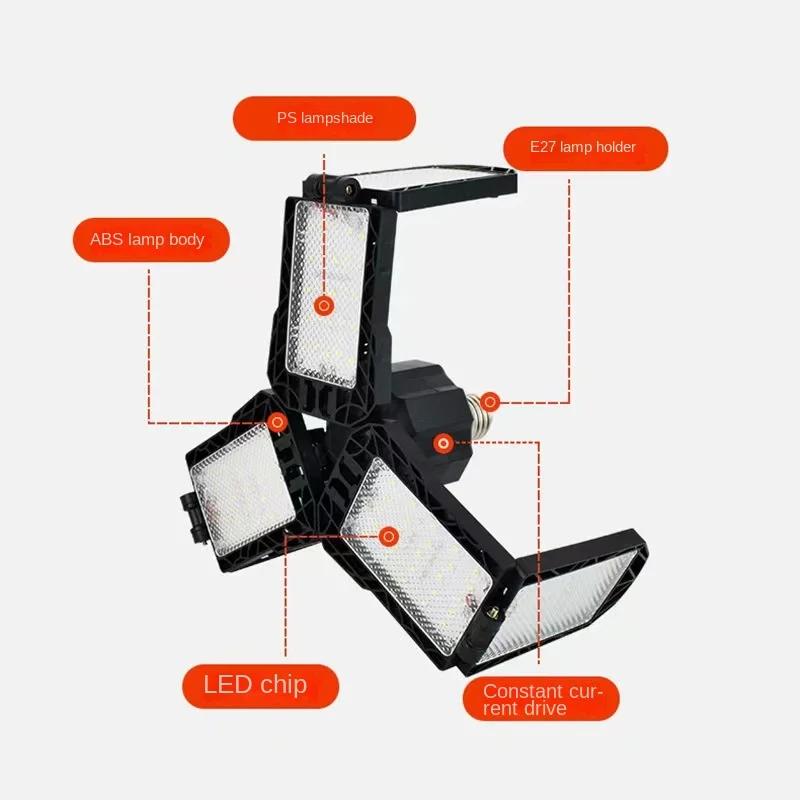 18000LM 150W Foldable LED Bulbs E27 Garage Light Adjustable Multi Panel Market Shop Ceiling Lamp For Workshop Warehouse Lighting