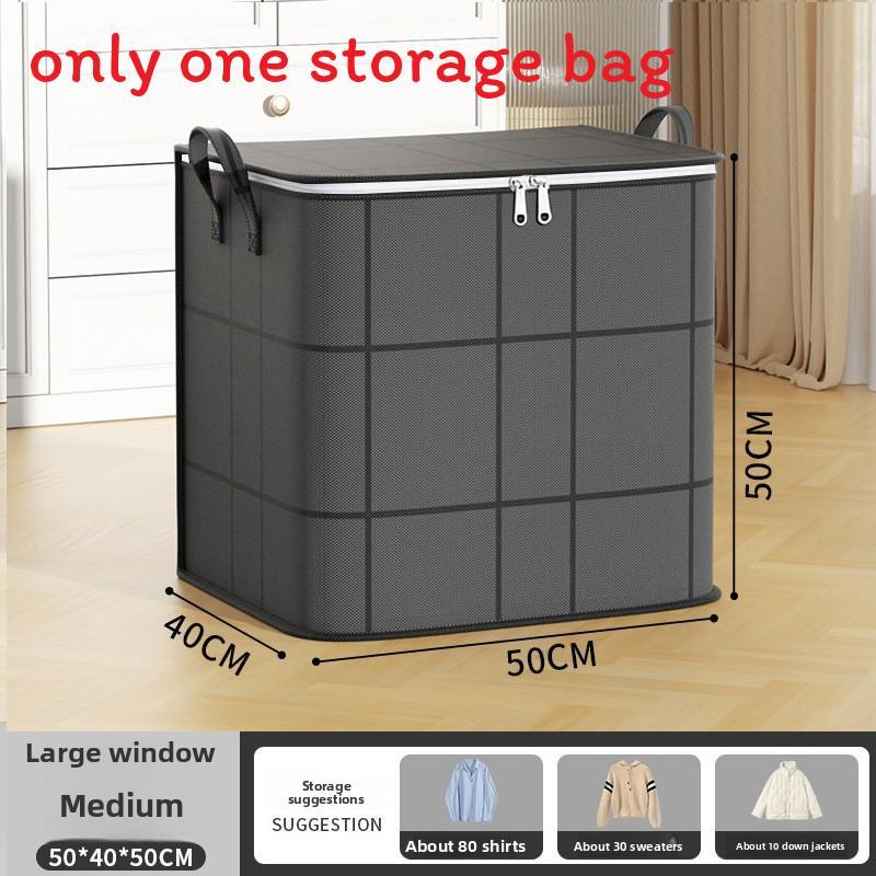 Home Essentials Storage Bag With Large Window Grid For Bedroom Organization