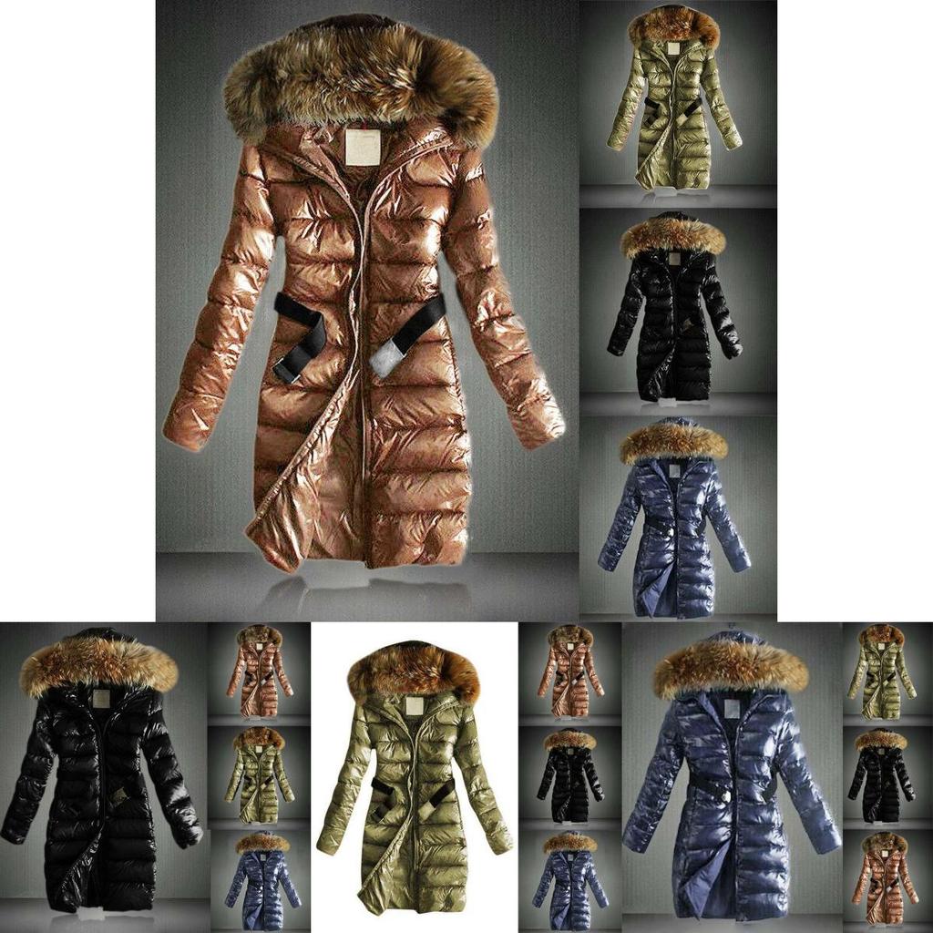 Long Ladies Womens Warm Jacket Hooded Puffer Coat Winter Casual Faux Fur