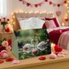 1pc Romantic Artistic Tissue Box | Swan Heart Print, Durable Polyester Fabric for Home, Office, Car, Party - Valentine'S Day Decoration, Seasonal for 