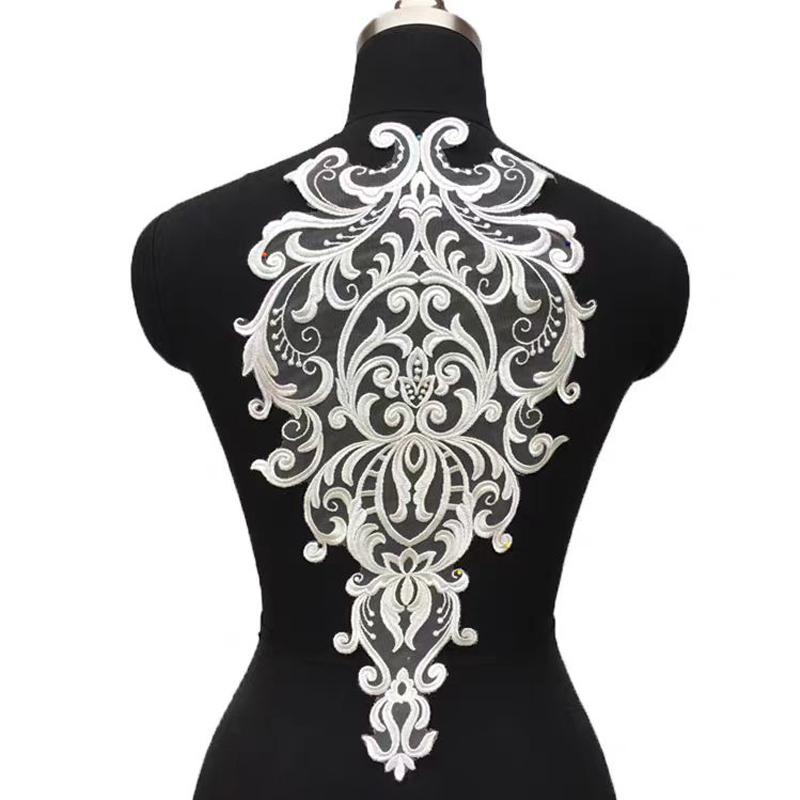 1Pce European Style Embroidered Lace Flower Patches DIY High-End Wedding Veil Sewing Accessories