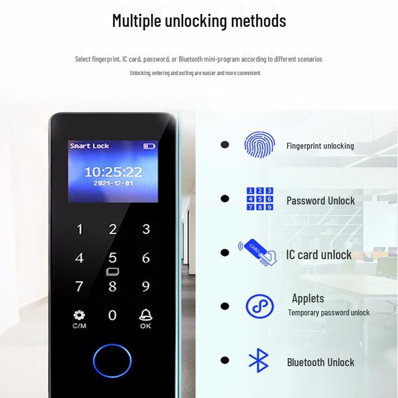 Youku Smart Fingerprint Lock for Glass Doors CN Plug (adapter Included)