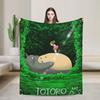 Cute T-Totoros Blanket Warm Cozy Fluffy Throw Blankets for Bed 50x60 Inch Multiple Sizes Bedspread