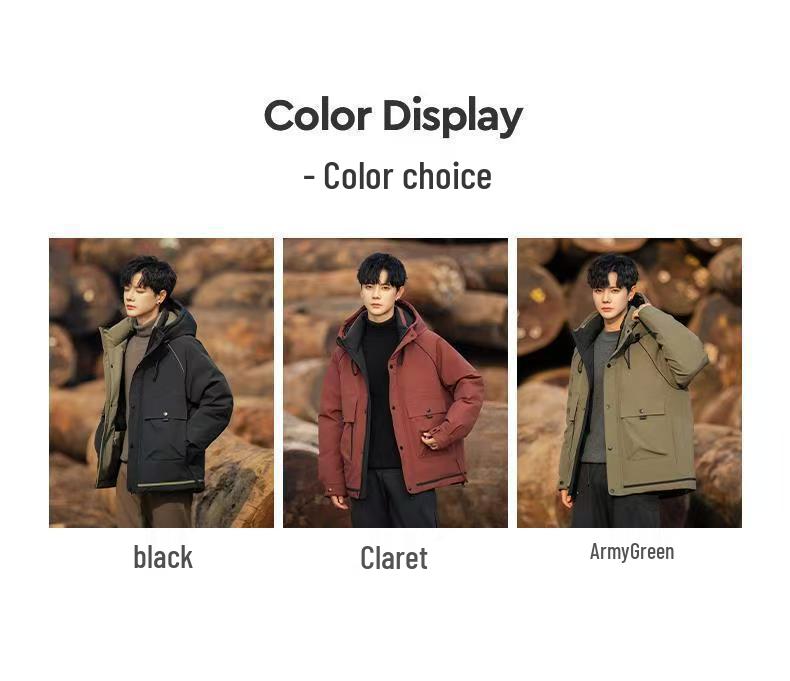 2025 Herr Huvförsedd Dun Vindjacka: Vintervärme & Stil