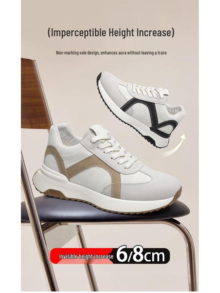 Men's 8cm Height-Boosting Korean Style Casual Skate Sneakers
