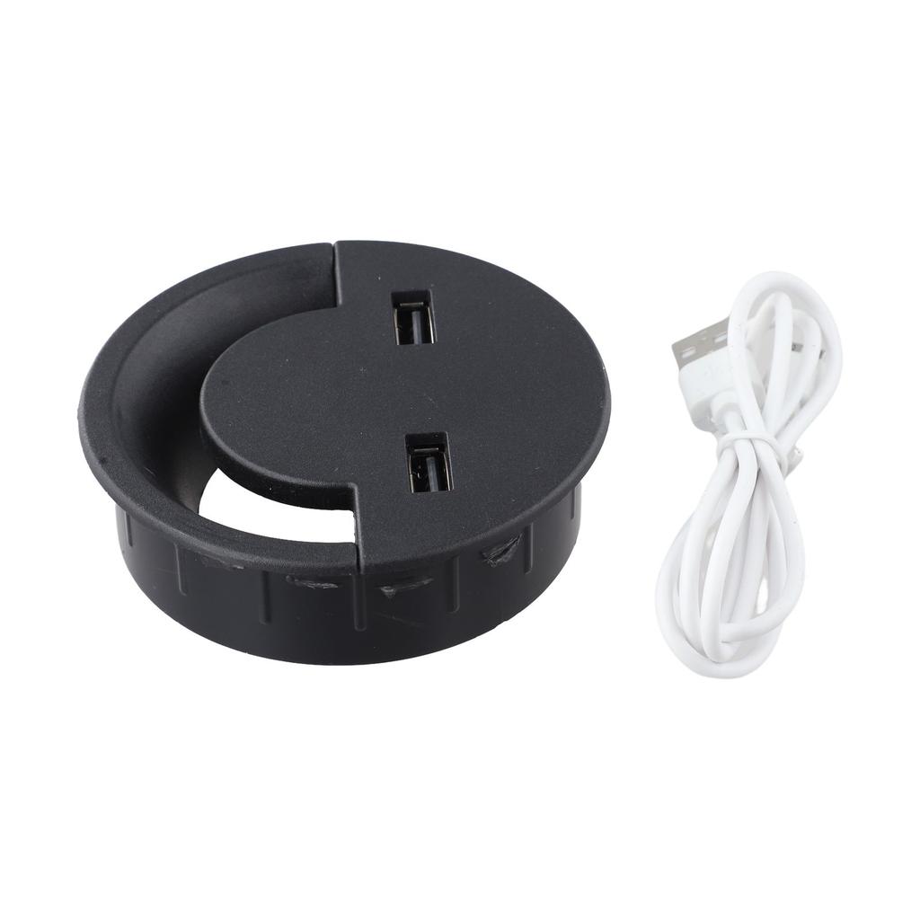Home Office Workspace Organization Cable Hole Cover Cable Hole Cover With USB Ports USB Port Cover Desk Outlet Port