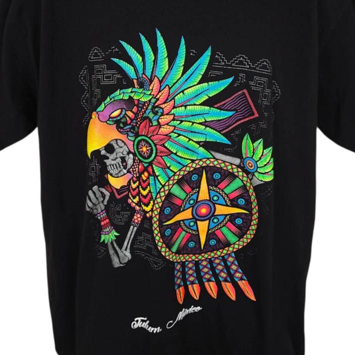 Tulum Mexico 100% Cotton T-shirt Mens Tees Top Mens Size XL Black Aztec Art Travel Destination Tee 4XL