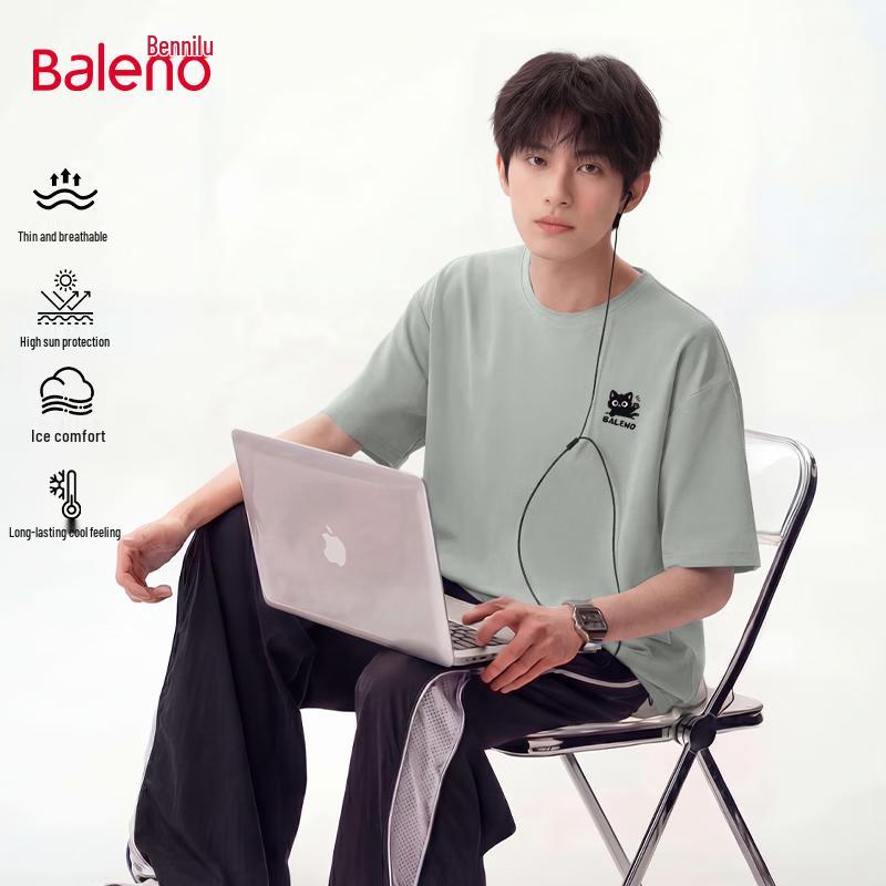 Baleno Men s Ice-Feel Breathable Graphic T-Shirt XL
